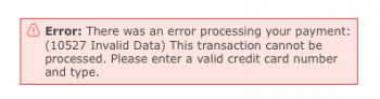 What a gateway error looks like using the "standard" FoxyCart checkout theme.