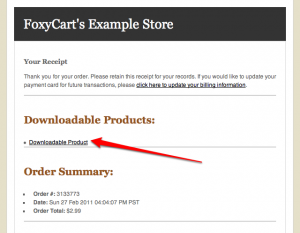 Downloadable product links on the email receipt