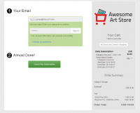 An example of a subscription cancellation checkout page